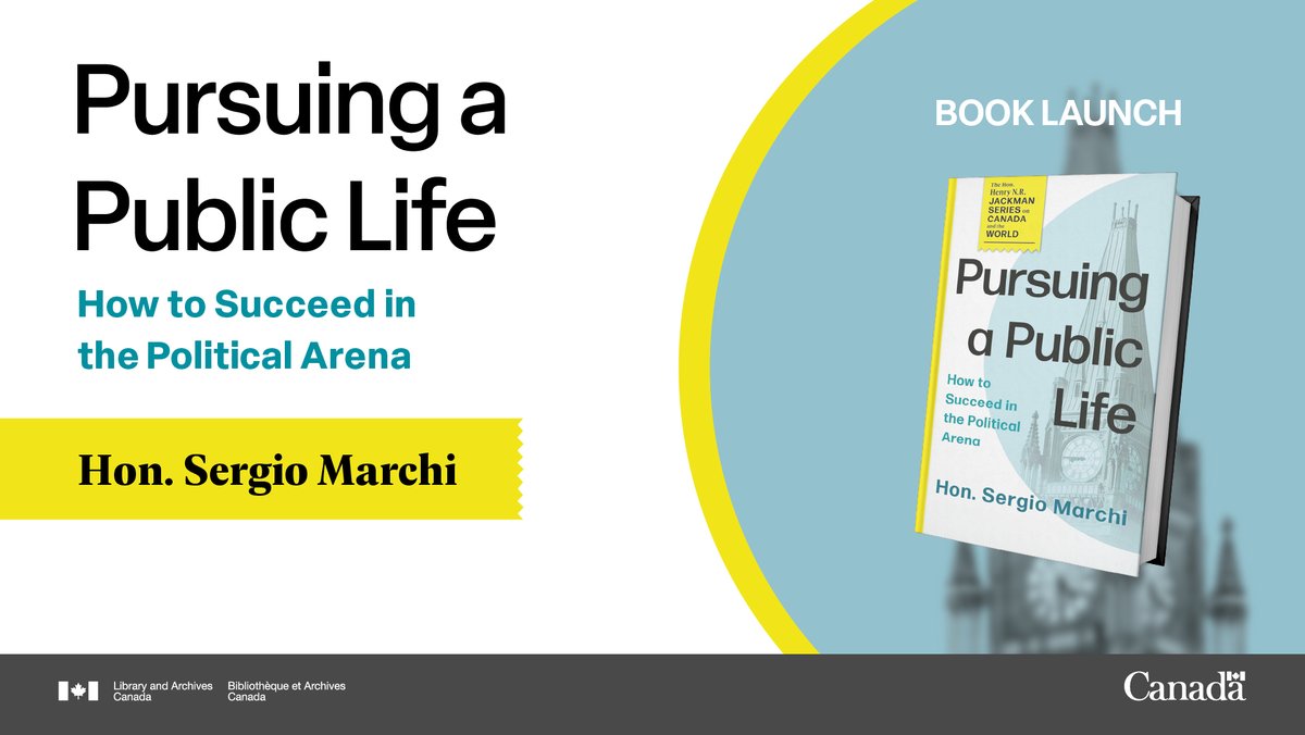 LibraryArchives's tweet image. Today, we are happy to welcome the Hon. Sergio Marchi for the launch his new book, “Pursuing a Public Life: How to Succeed in the Political Arena.”  
  
canada.ca/en/library-arc…