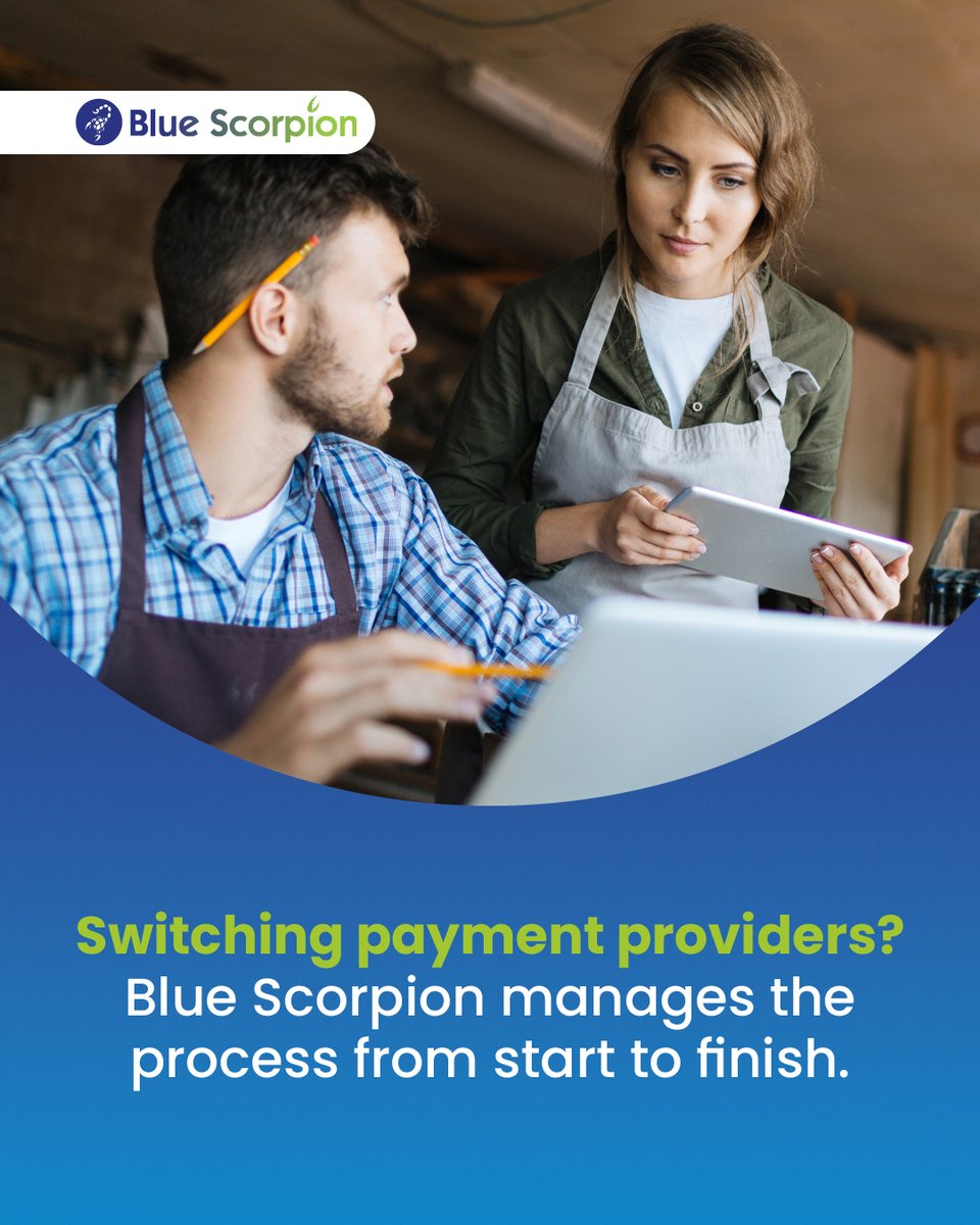 BlueScorpionLtd's tweet image. Switching payment providers or upgrading your systems doesn’t need to be complicated. 

Blue Scorpion manages the process from start to finish, ensuring minimal disruption and maximum benefit.

#PaymentSolutions #SystemUpgrade #BlueScorpion #BusinessEfficiency