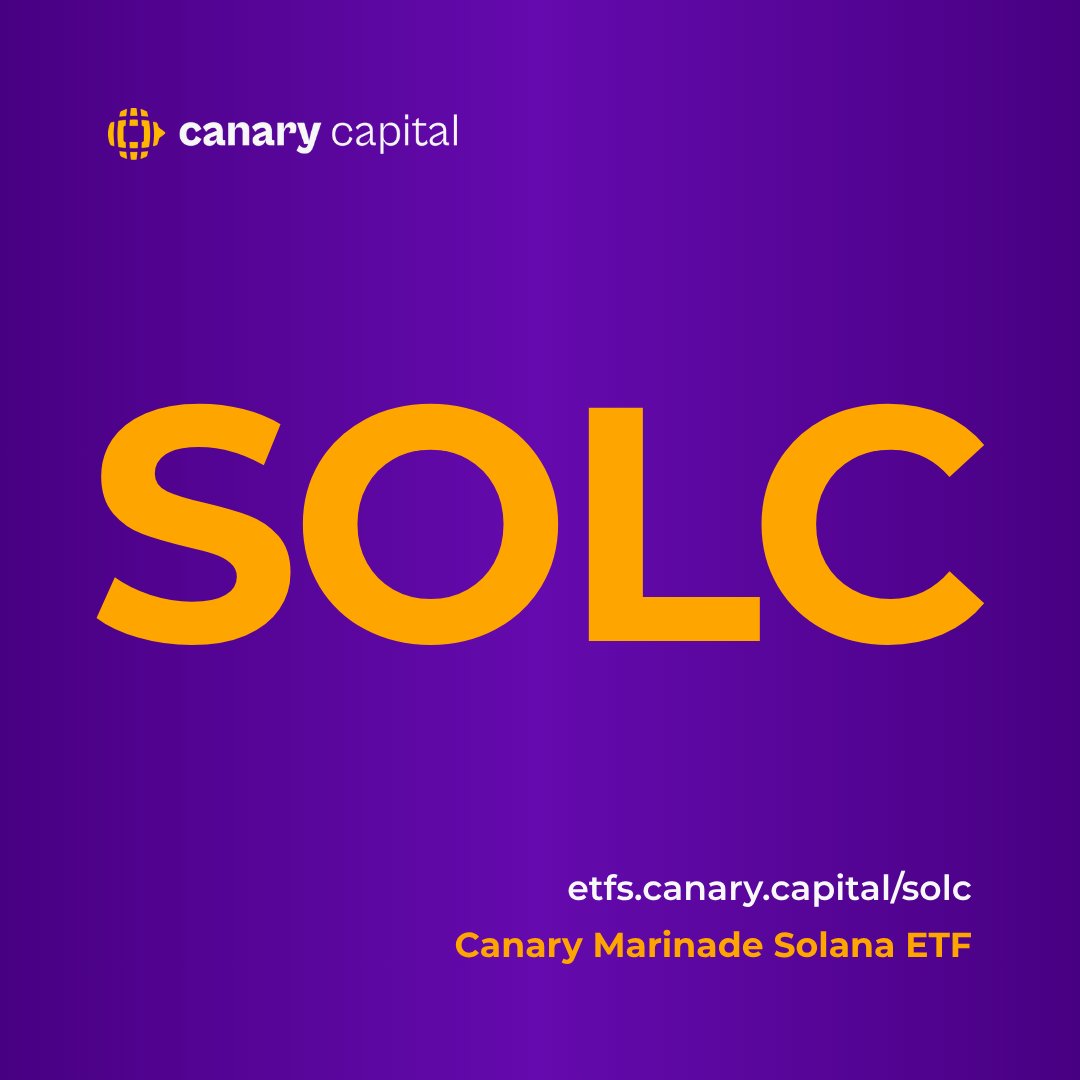 Canary Marinade Solana ETF promotional image featuring SOLC logo