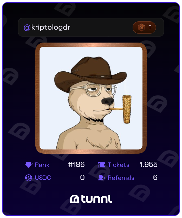 GN Everyone 

Want to earn money just by tweeting? You can earn USDC by tweeting <a href="/Tunnl_io/">Tunnl 🎟️</a> . You can also participate in the Jackpot campaign by collecting tickets.

Most projects have Kaito LB. Big projects like Base have tap pools.

🔸All you have to do is register