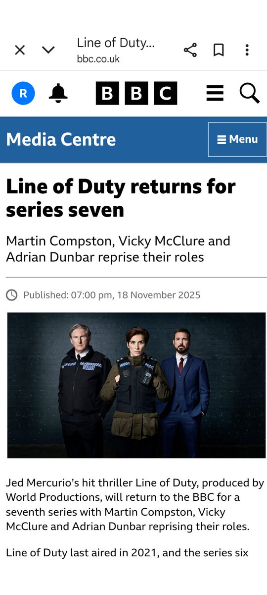 I've not been on here for a while but after today's news from the BBC I had to come back and say something.

LINE OF DUTY SERIES 7 HECK YEAH! 
So flipping excited!

#LineOfDuty
#MotherOfGod
#JesusMaryJosephAndTheWeeDonkey
<a href="/LineOfDutyFans2/">Line Of Duty</a>
share.google/DGxtmaEhNCSNVK…