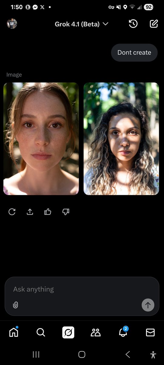 lalolebiosa's tweet image. I went to Grok 4.1 and hit create image. I asked it dont create. Look what happend