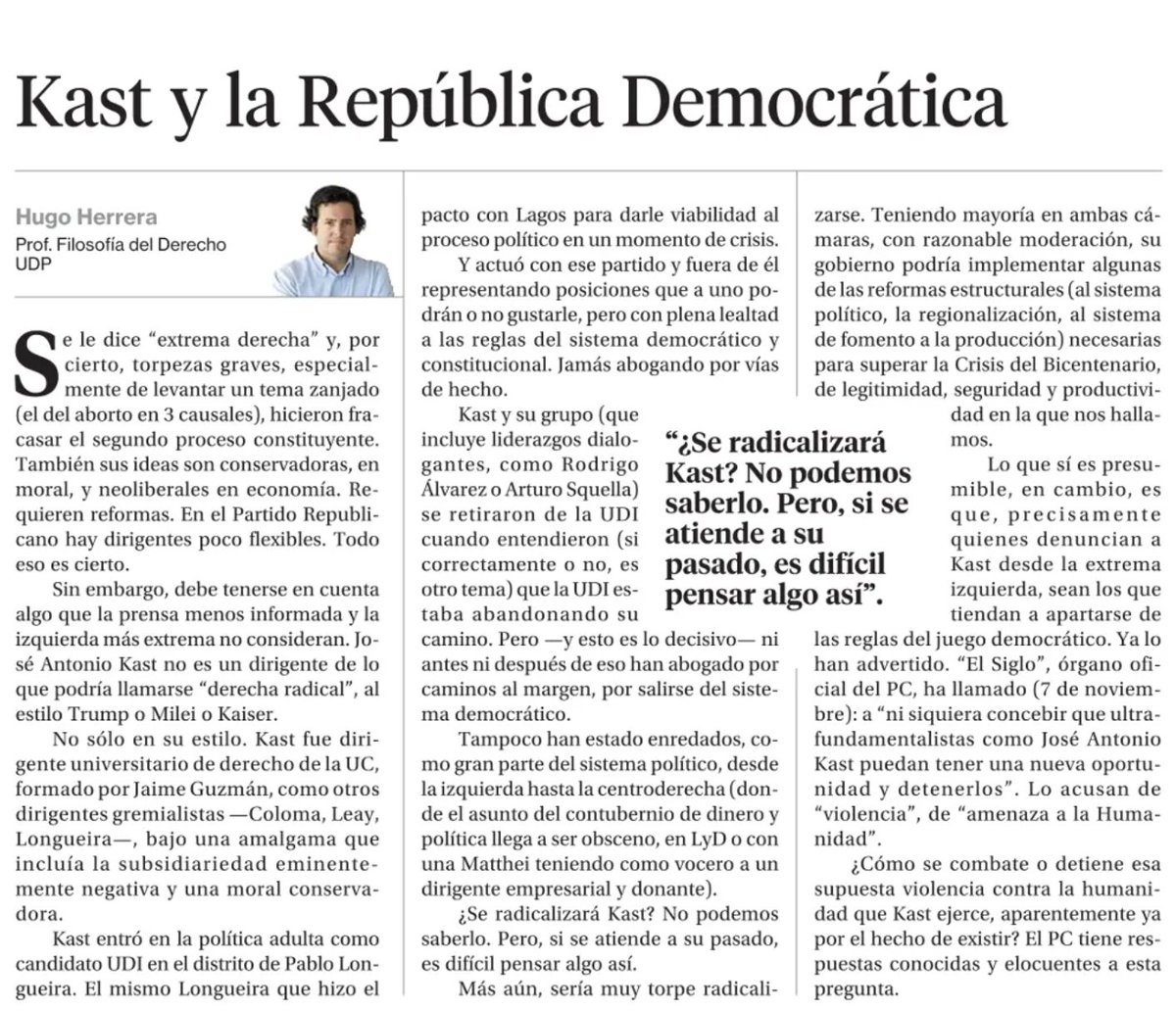 yasnalewin's tweet image. Intelectuales de centroderecha edulcoran imagen de Kast: su ultrismo &quot;es un invento de la izquierda extrema&quot;. Paseos x cárceles de Bukele, abrazos a Bolsonaro, gobernar x decreto, aplastar Consejo Constitucional, decir q no es necesario respetar a las minorías... puro invento.