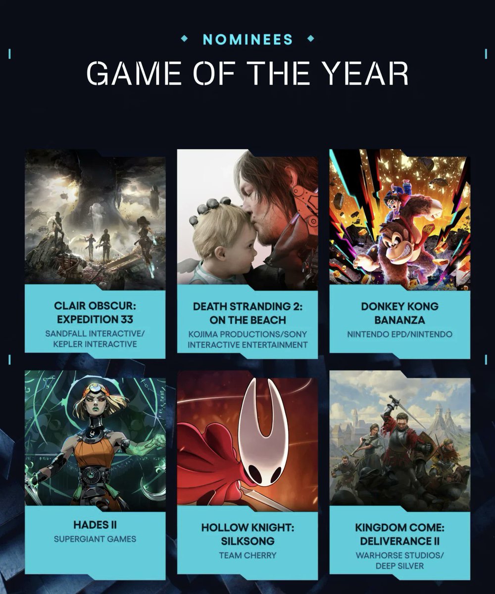 فعاليه ممتده حتى تاريخ 11 ديسمبر 🏆

إجمالي الجائزه 40$ مقسمه لفائزين 
المطلوب من كل شخص يكتب اسم اللعبه اللي يشوف انها بتأخذ لقب "لعبة السنه ل2025 "وكل شخص له تعليق واحد فقط واللي يكرر التعليق يستبعد من المسابقه 

الشروط :
رتويت وتخمين اللعبه الفائزه

سيتم اغلاق التعليقات في