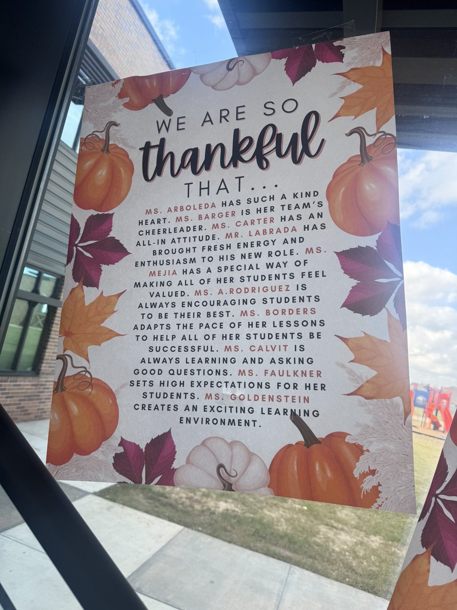 We are so thankful for our <a href="/BrosnahanES/">Brosnahan Elementary</a> staff so we decided to post specific gratitude for each staff member for all to see!  I’m certainly thankful for such an amazing bronco family. 🧡💙 <a href="/CyFairISD/">Cypress-Fairbanks ISD</a>