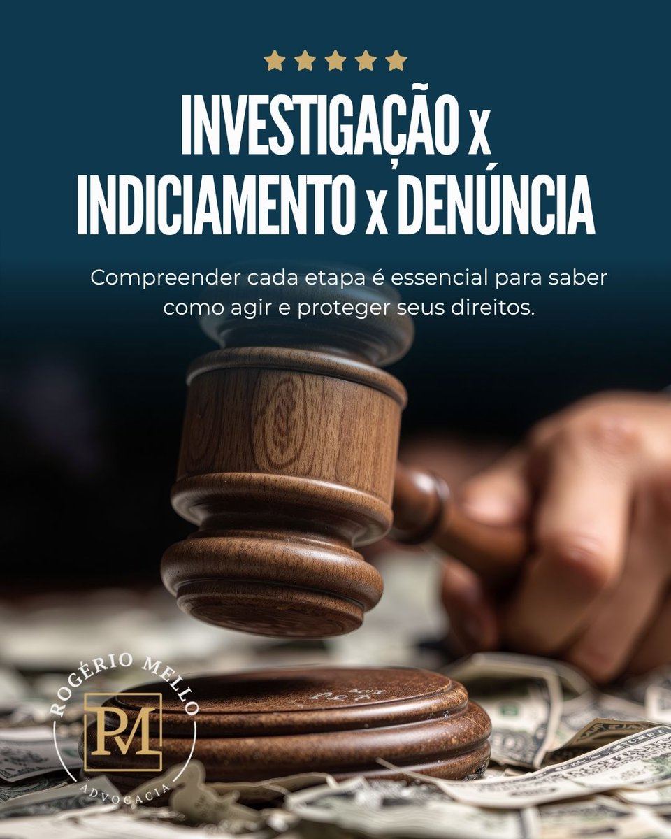 rogmelloadv's tweet image. Investigação, indiciamento e denúncia não são a mesma coisa. Cada fase tem efeitos jurídicos próprios e exige estratégias diferentes.
A defesa começa antes do processo — com informação.

#DireitoPenal #ProcessoPenal #AdvocaciaCriminal