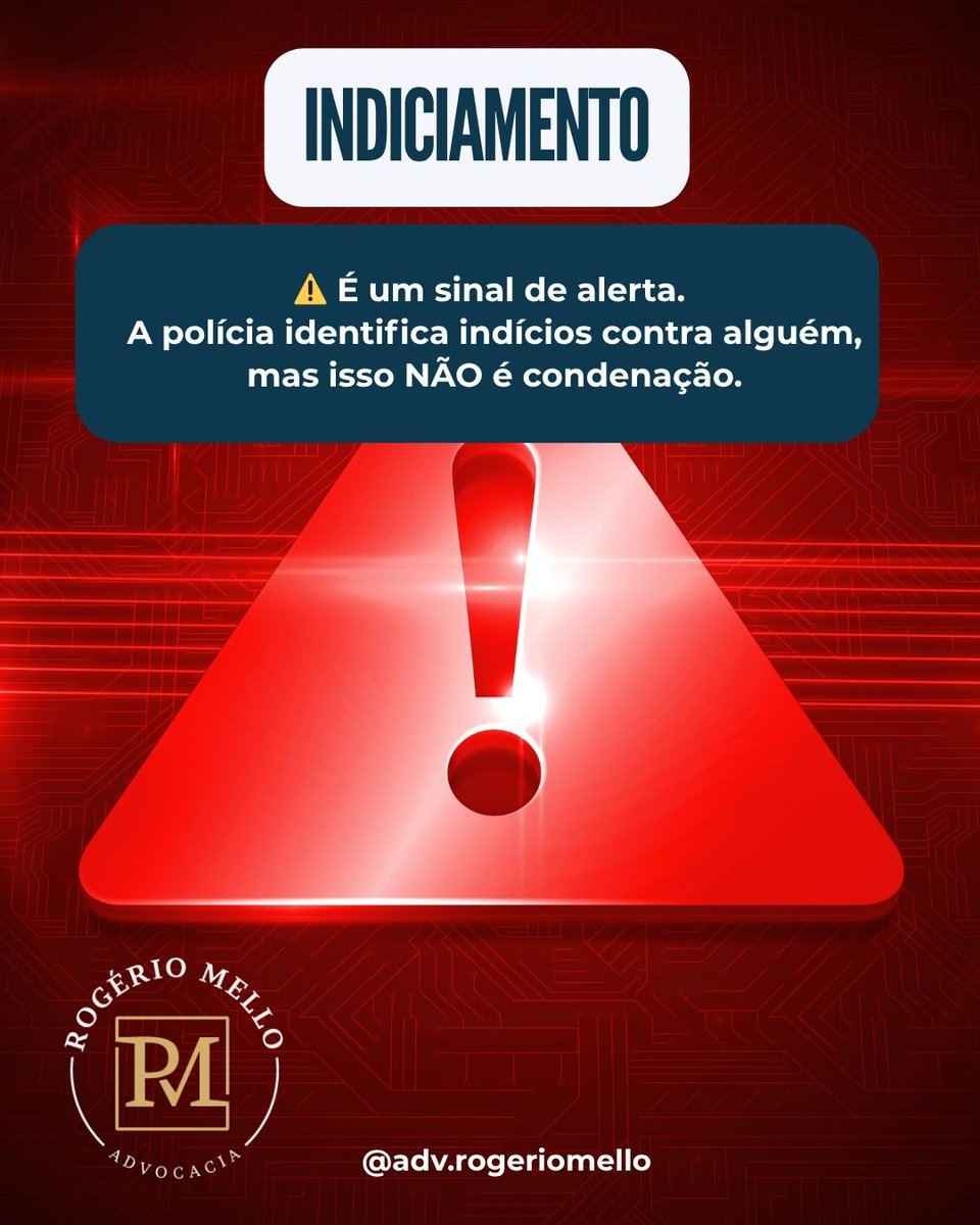 rogmelloadv's tweet image. Investigação, indiciamento e denúncia não são a mesma coisa. Cada fase tem efeitos jurídicos próprios e exige estratégias diferentes.
A defesa começa antes do processo — com informação.

#DireitoPenal #ProcessoPenal #AdvocaciaCriminal