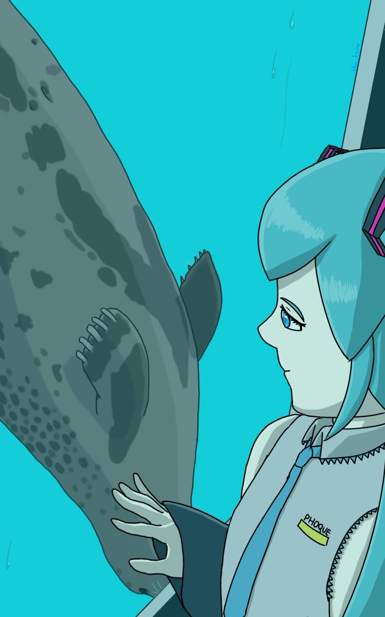 rAerolink's tweet image. Day 48 of drawing Miku everyday ! 
Miku stopping by the seals enclosure 🦭🦭🦭
#HatsuneMiku #seal #phoque