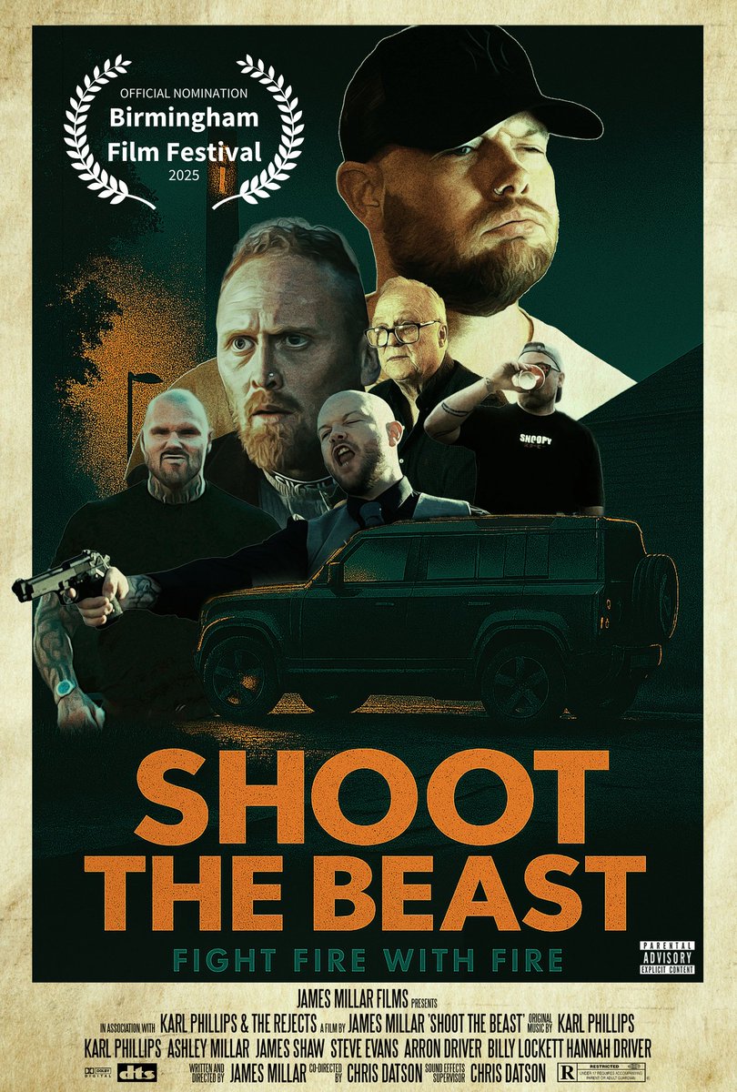 SHOOT THE BEAST has been nominated for Best Music Video at the Birmingham Film Festival 2025 and it’s hitting the IMAX screen this Friday at 8pm, Millennium Point, Birmingham.  #BirminghamFilmFestival #KarlPhillipsAndTheRejects #JamesMillarFilms