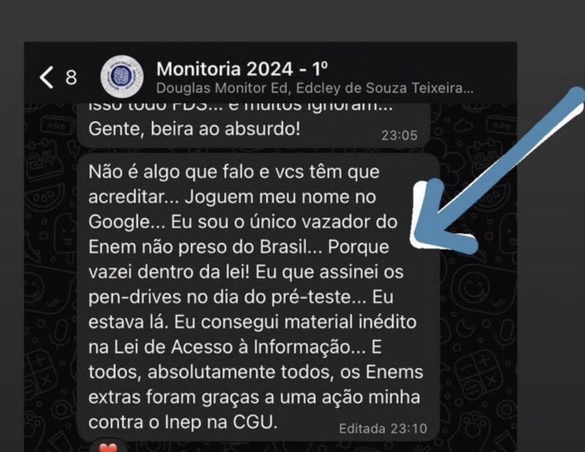 beciminelli's tweet image. “Eu sou o único vazador do Enem não preso do Brasil” Três batidinhas na porta…