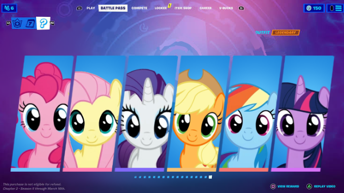 sirvee_'s tweet photo. i had a dream my little pony got added to fortnite as sidekicks and they got their own page in the battlepass like this

ive never been more dissapointed when waking up https://t.co/FhUsr9TBHi
