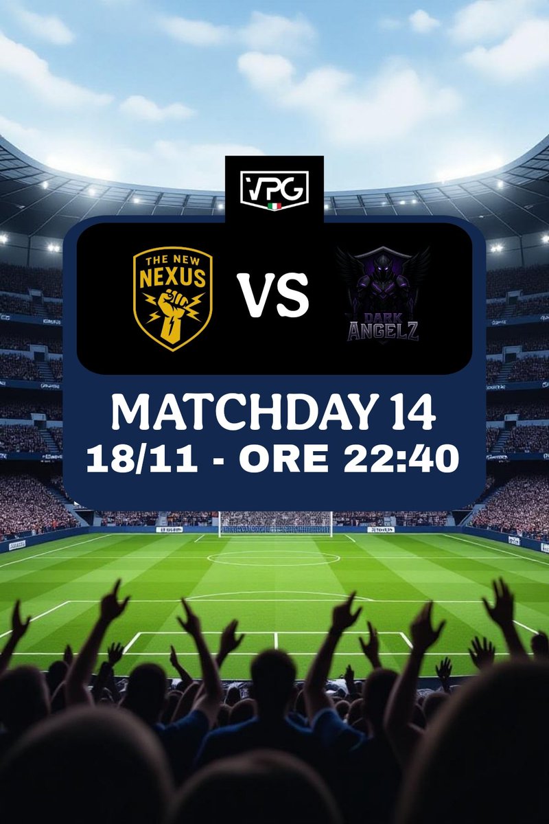 Stasera per il campionato <a href="/VPGItaly/">Virtual Pro Gaming Italy 🇮🇹</a> serie D3 giocheremo con i compagni di allenamento <a href="/FCdarkangelz/">FC Dark Angelz</a> !

Siamo sicuri di giocare una partita divertente come tutte le partite con loro!

#WeAreOne #JoinTheNexus