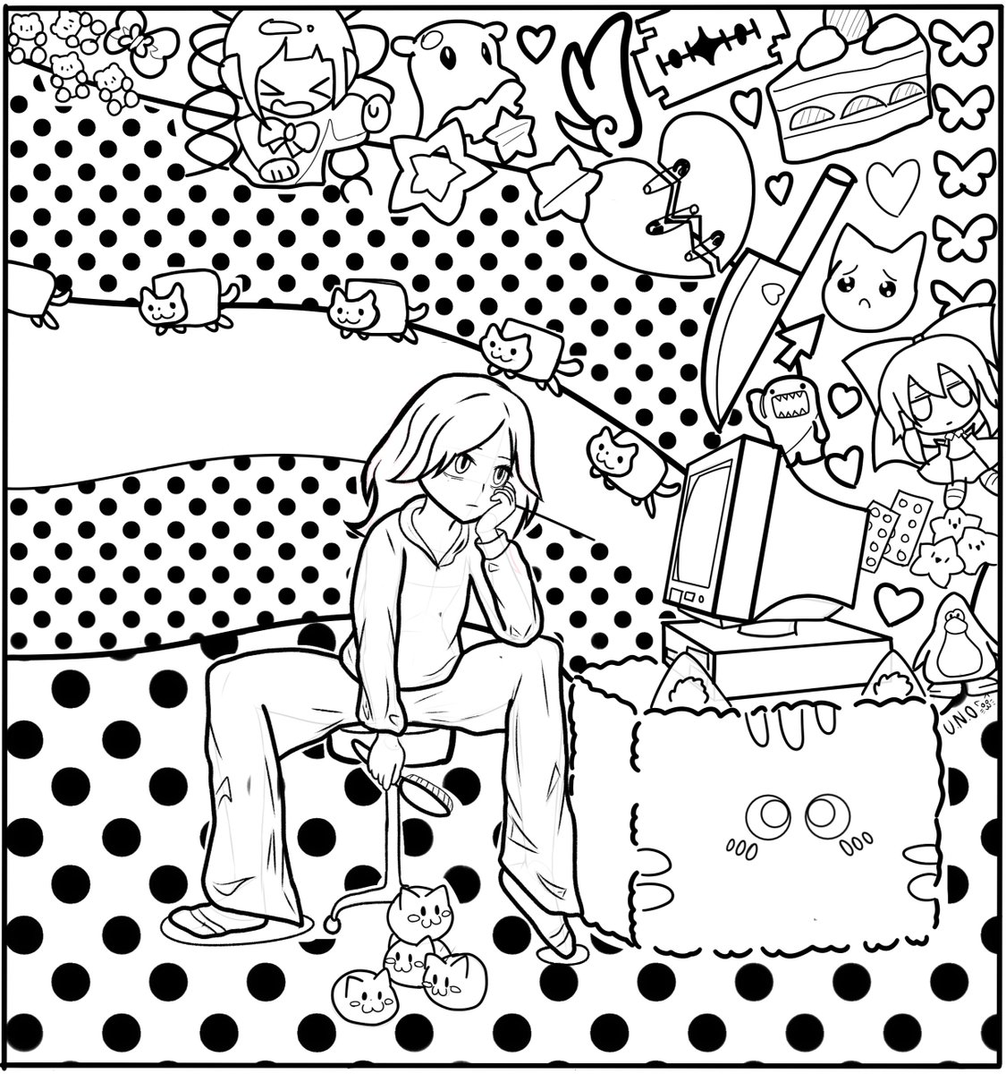 Un lineart que hice para un trabajito/ n.n