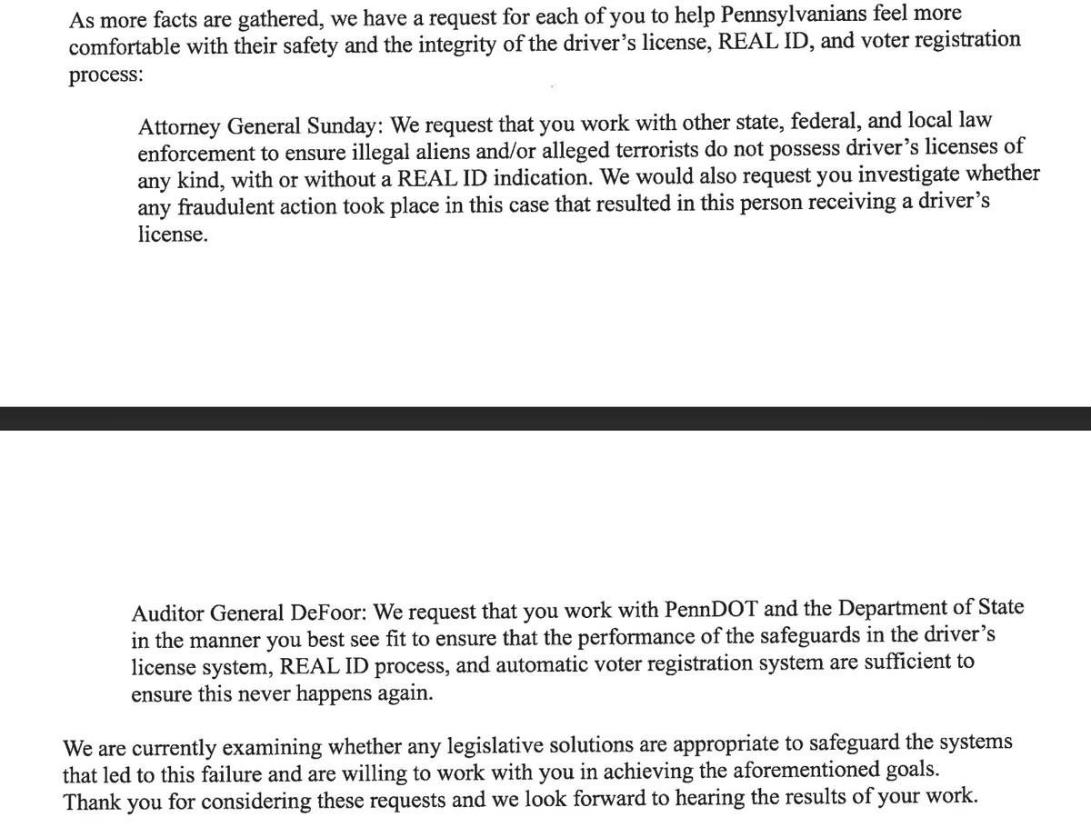 StephenJ_Caruso's tweet photo. Inbox: Pennsylvania House GOP leadership has sent letters to Attorney General Dave Sunday and state Auditor Tim DeFoor, also GOP, asking for a look into the case of Akhor Bozorov, an Uzbek man arrested by ICE in Kansas with a PA-issued CDL. https://t.co/5jWiGEGSuW