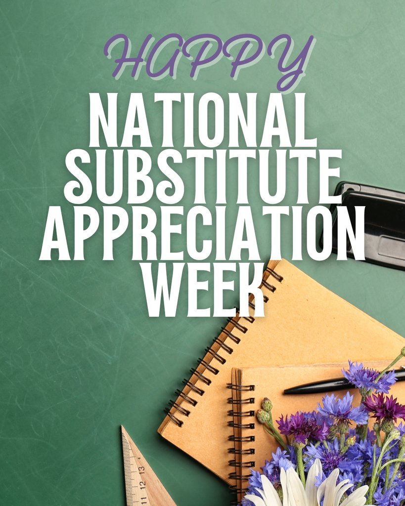 MennoWolves's tweet image. Happy National Substitute Teacher Appreciation Week! We are lucky to have many great substitute teachers in our district, and we GREATLY appreciate you!