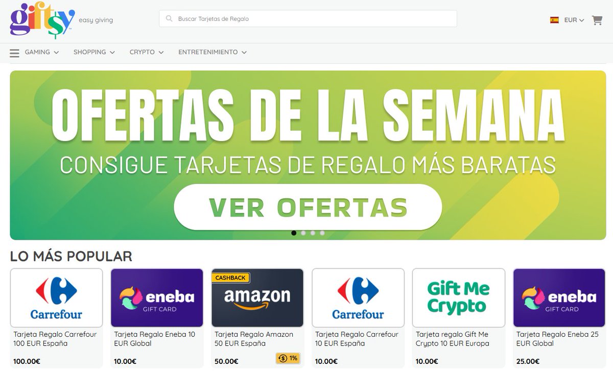 😍Las semanas así son OTRA COSA!

<a href="/giftsy_es/">giftsy_es</a> 

😇Las TARJETAS REGALO MÁS BARATAS ahora CON OFERTAS!😇

giftsy.com/es/ofertas?a_a…