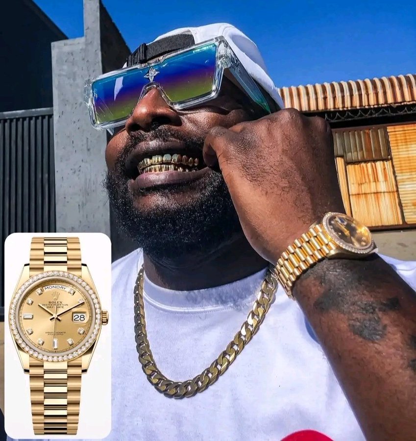 Bona Magazine, DJ Maphorisa Rolex close up, DJ Maphorisa luxury watch Johannesburg, South African DJ wearing Rolex