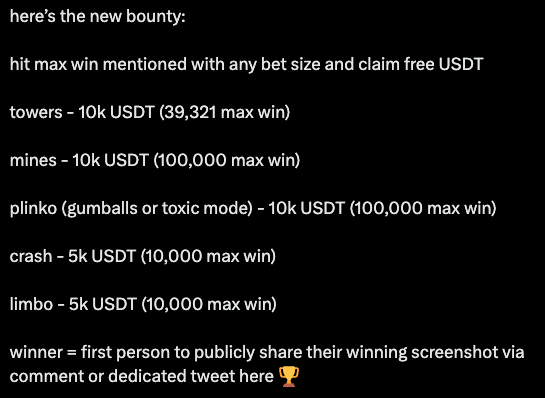 BizDevKevv's tweet image. Pretty crazy bounties on @menacedotcom . I am going to start chasing the Limbo one now at .10 cents so grind the others instead of limbo :). 

@menacedima has $50k up for grabs even if your betting the minimum. 

Double dip and grind on my affiliate to also earn extra on my…