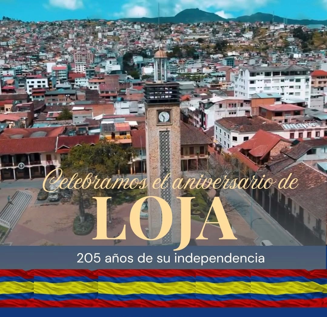 Hoy celebramos 205 años de independencia de Loja, tierra de música, arte, tradición y cultura. Honramos nuestras raíces y el espíritu que nos hace únicos como lojanos,sigamos soñando, creando y compartiendo aquello que nos define.¡Que viva Loja,llena de vida talento y orgullo!❤️