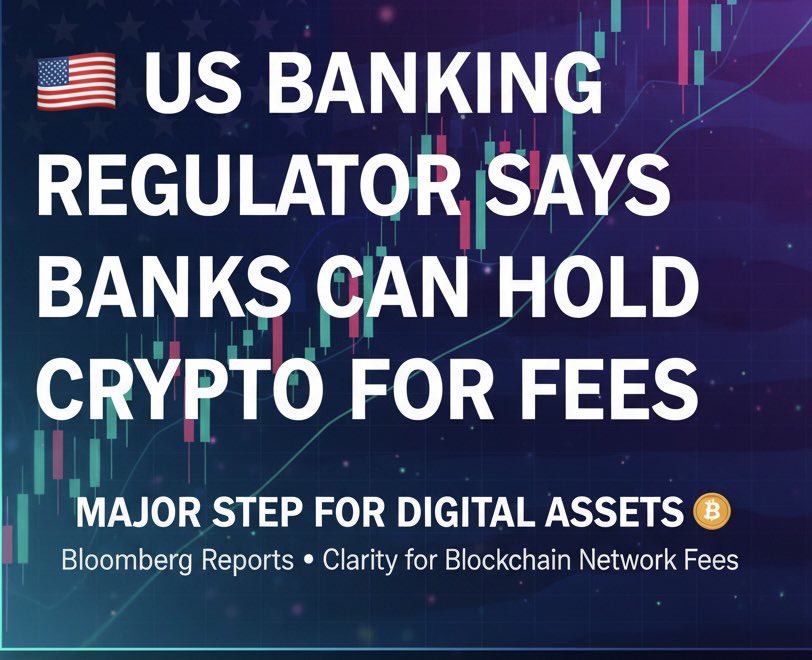 🇺🇸 US banking regulators have confirmed that banks are permitted to hold crypto for the purpose of paying blockchain network fees, according to Bloomberg.
