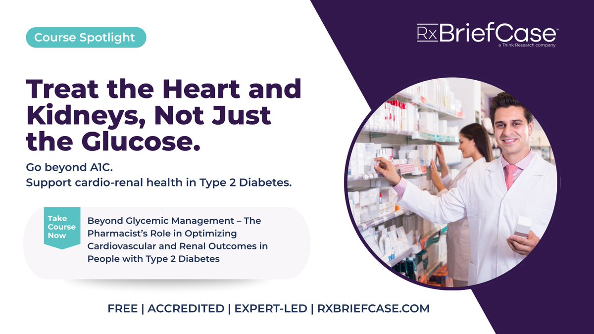 In Type 2 Diabetes, it’s not just about glucose.
Pharmacists play a crucial role in supporting cardio-renal health and helping patients go beyond A1C.

Free course 👉
ow.ly/3LAi50XtfZz

#DiabetesAwarenessMonth #PharmacyEducation