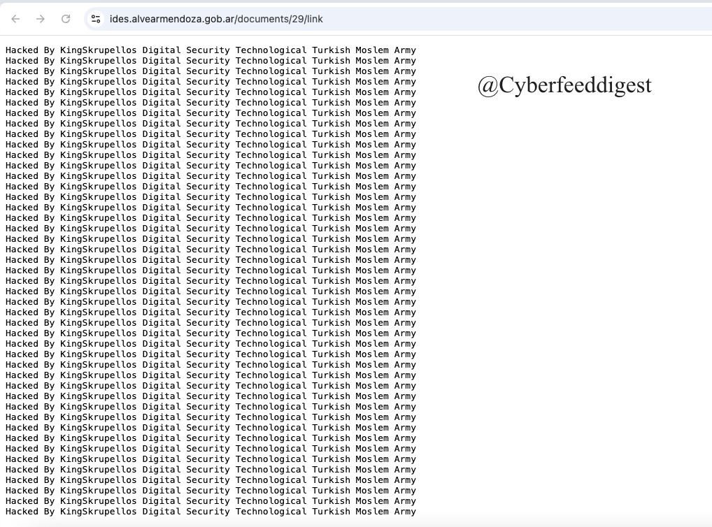 cyberfeeddigest's tweet image. 🇦🇷🔥 #Argentina Gov Site #Defaced

A governmental website of #Argentina — ides.alvearmendoza.gob[.]ar/documents/29/link — was #Hacked by KingSkrupellos Digital Security Technological Turkish Moslem Army.