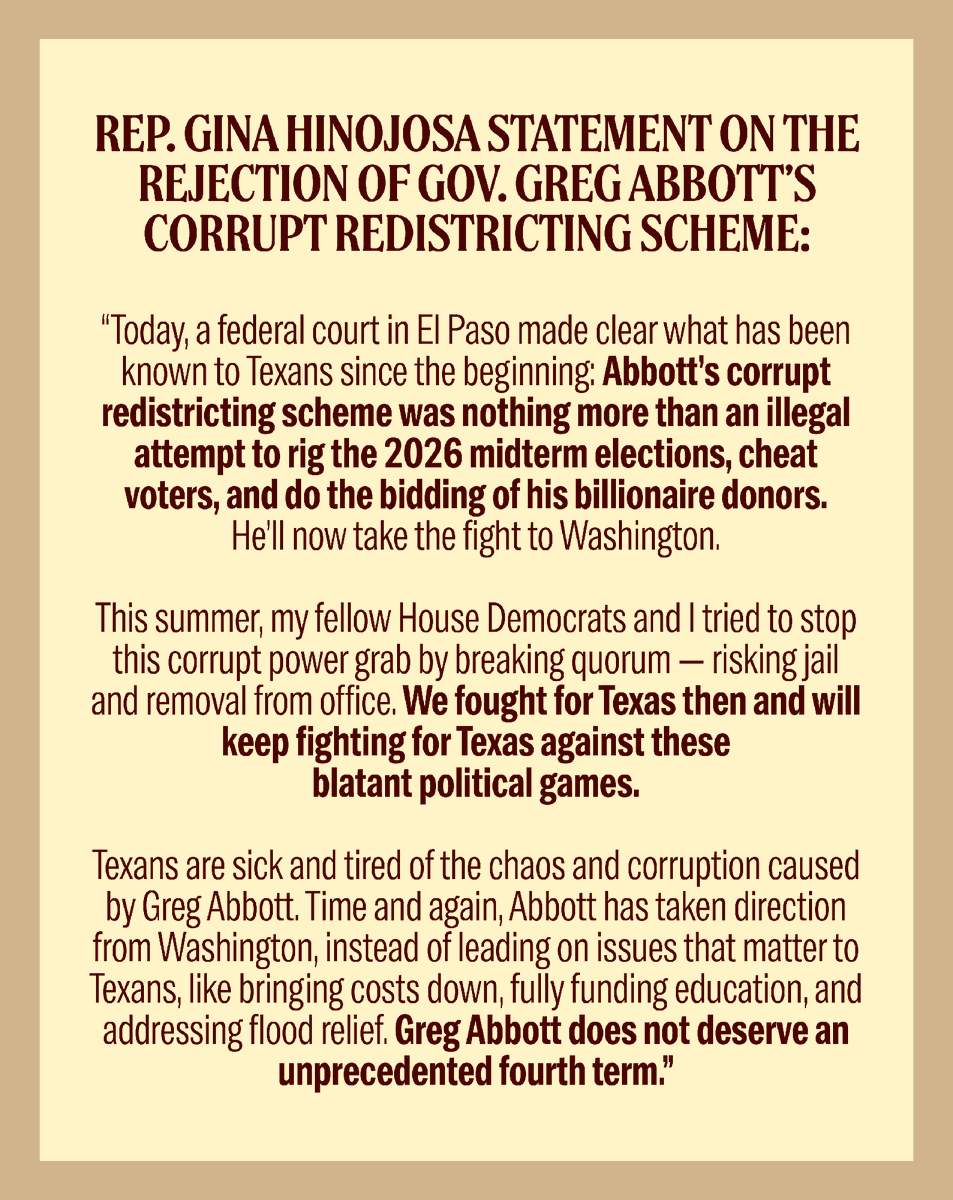 Gina Hinojosa tweet media