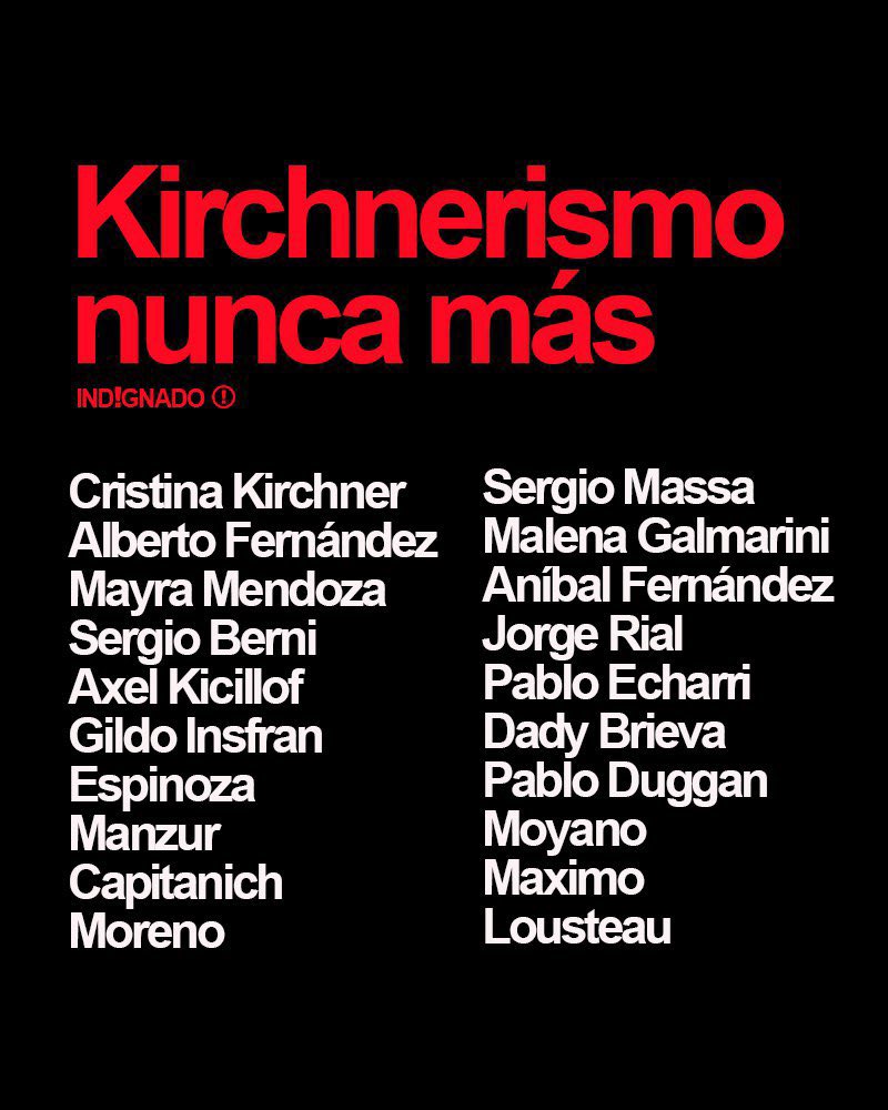 Cristina Kirchner
Sergio Massa
Alberto Fernández
Aníbal Fernández
Sergio Berni
Axel Kicillof
Mayra Mendoza
Malena Galmarini
Espinoza 
Fabiola
Gildo Insfran
Zamora
Manzur
Capitanich
Moyano
Moreno
Jorge Rial
Dady Brieva
Pablo Duggan
Máximo
Echarri 
Lousteau 
La Cámpora