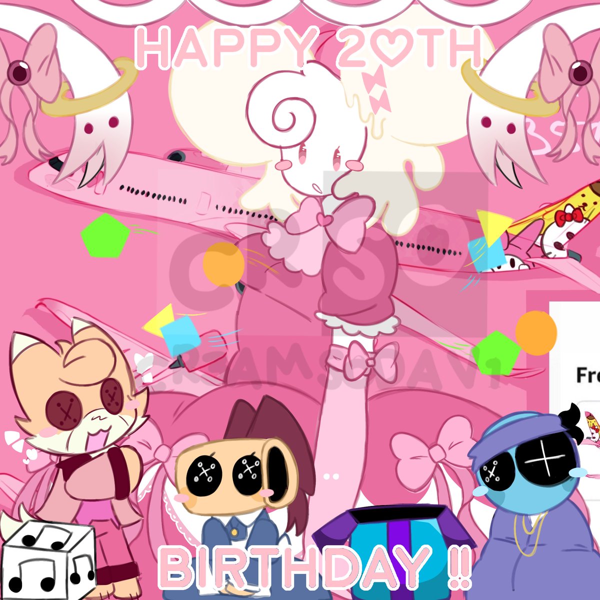 Cr3ams0daV1's tweet photo. Late B-Day post !! Couldn't post it 2 fast cause my friends had a contest abt it. But I'm 20, yipe yipe yahoo !! πΈ
#jsab #MadokaMagica #MPEQ #dandysworld #dandysblock #fnaf #dieofdeath #madfather #digitalart https://t.co/rIWXSyH3TU