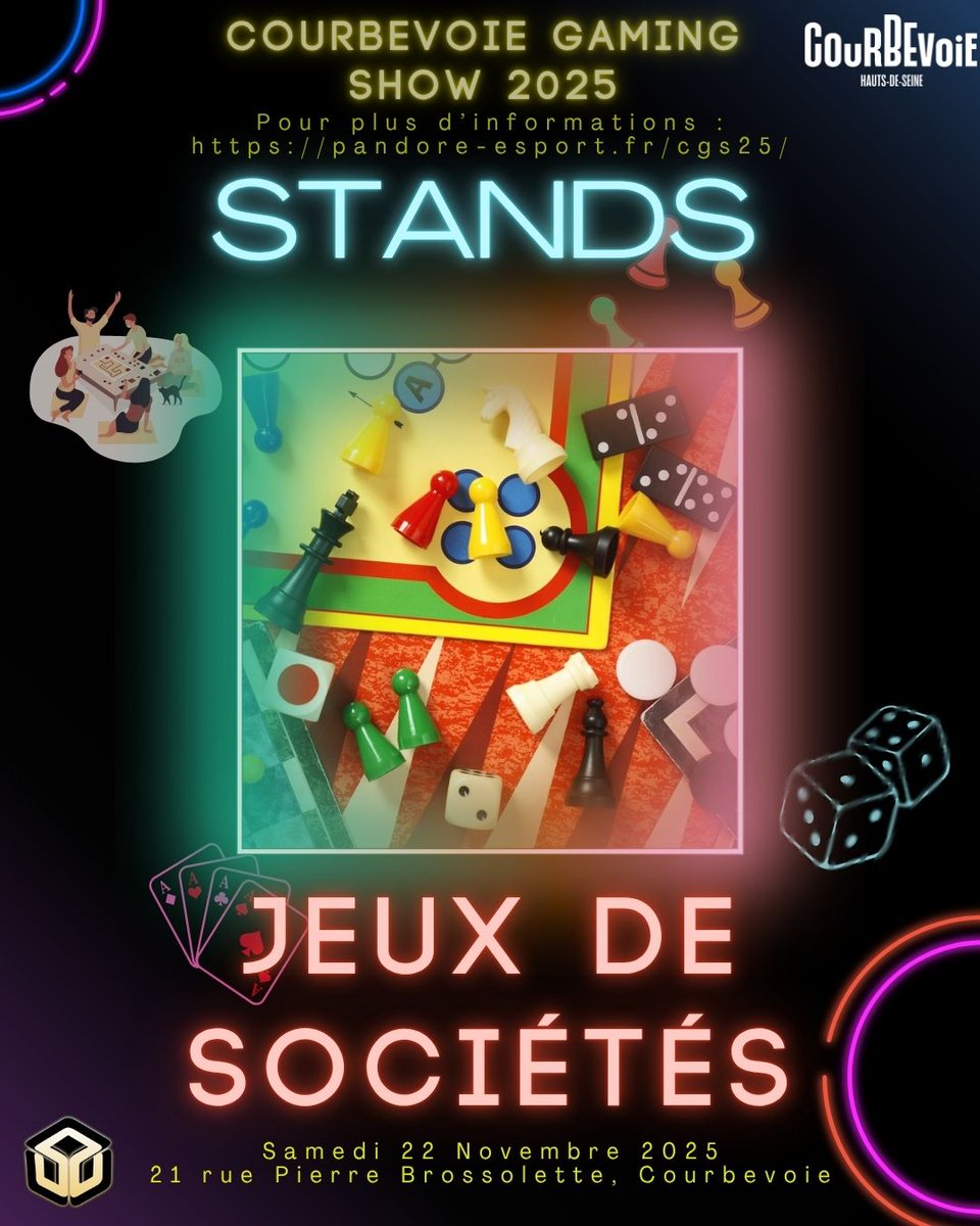 🎲Envie de déconnecter un instant des écrans ?
Le stand Jeux de Société du #CGS25 vous attend !

Venez vivre des parties où une simple carte peut tout changer... Surtout si c'est un +4.🤣🔥

Que le meilleur stratège (ou le plus chanceux 👀) l’emporte ! ✨