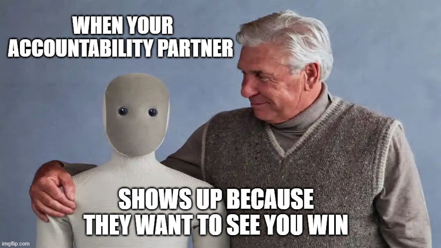 Diffactory's tweet image. When your accountability partner hits you up early

They help you zoom out when you’re stuck in the weeds.

Celebrate your wins.
Turn slip-ups into steps forward.

The best part?

Accountability speeds things up.
It turns good intentions into action.

Every time.