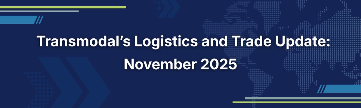 TransmodalCorp's tweet image. 🚛 Industry insights alert: The latest Transmodal update highlights key shifts in freight flows, port-operations strategies, and supply-chain resilience as we move through Q4. Whether you&apos;re in shipping, warehousing, or logistics tech — Full update here: hubs.la/Q03TQfCr0