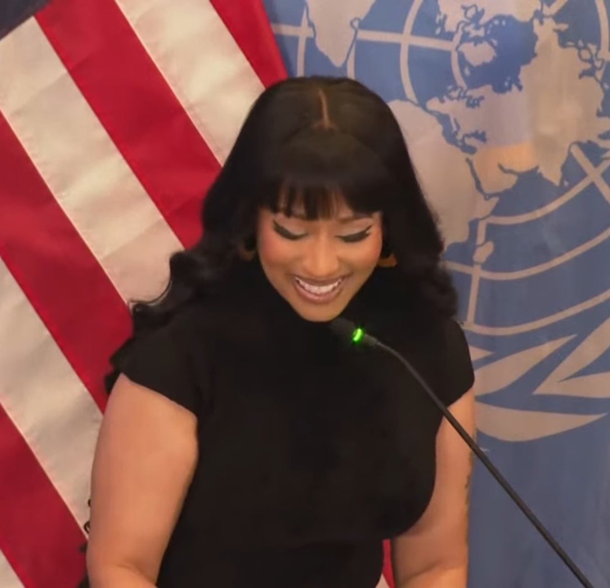 The cutest 🥹🩷 <a href="/NICKIMINAJ/">Nicki Minaj</a> you gave a beautiful speech, we’re so proud of you of you🩷#UnitedNationsBarbie