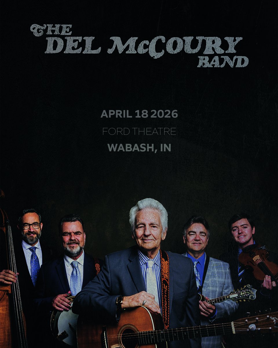 The Del McCoury Band is coming the Ford Theatre in Wabash, IN on 4/18/26! Tickets go on sale Friday 11/21 at 10am 🎟️