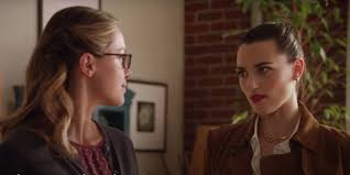 Dr. Lena Kieran Luthor looking at Kara Zor-El "Danvers". 
#SupergirlCW #Supercorp
