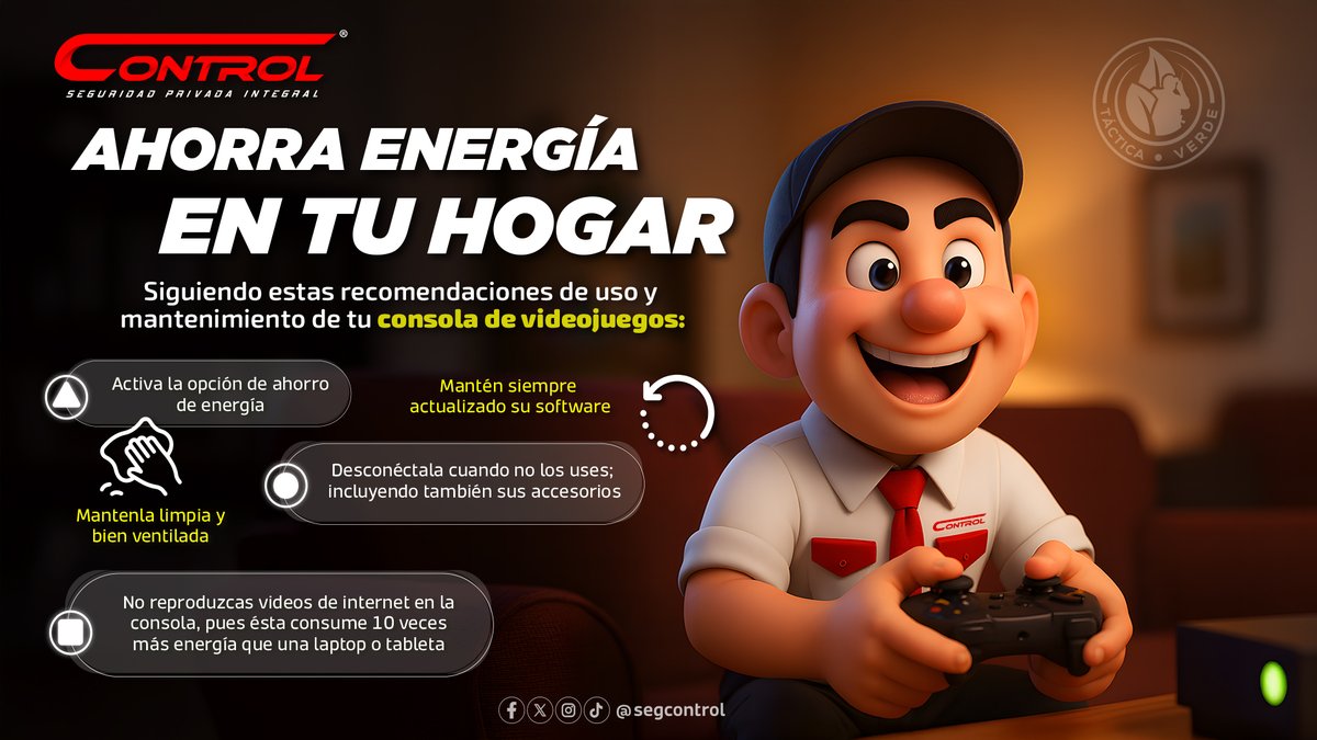 segcontrol's tweet image. 🎮💡 Jugar también puede ser sostenible.

👾🔋Activa el modo ahorro de energía en tu consola y apaga los equipos cuando no los uses. Cada pequeño ajuste suma a un futuro más verde. Tú tienes el control.

#TácticaVerde #GuardiasControl #ControlSeguridad #SeguridadPrivada