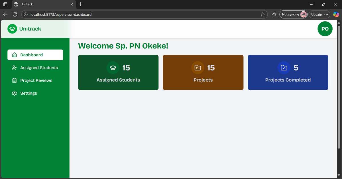 perpetualuchec5's tweet image. Day8 #30daysofmyitprojectupdate

Working on supervisor dashboard.

Worked on admin assigning students to supervisors and other backend stuff..
