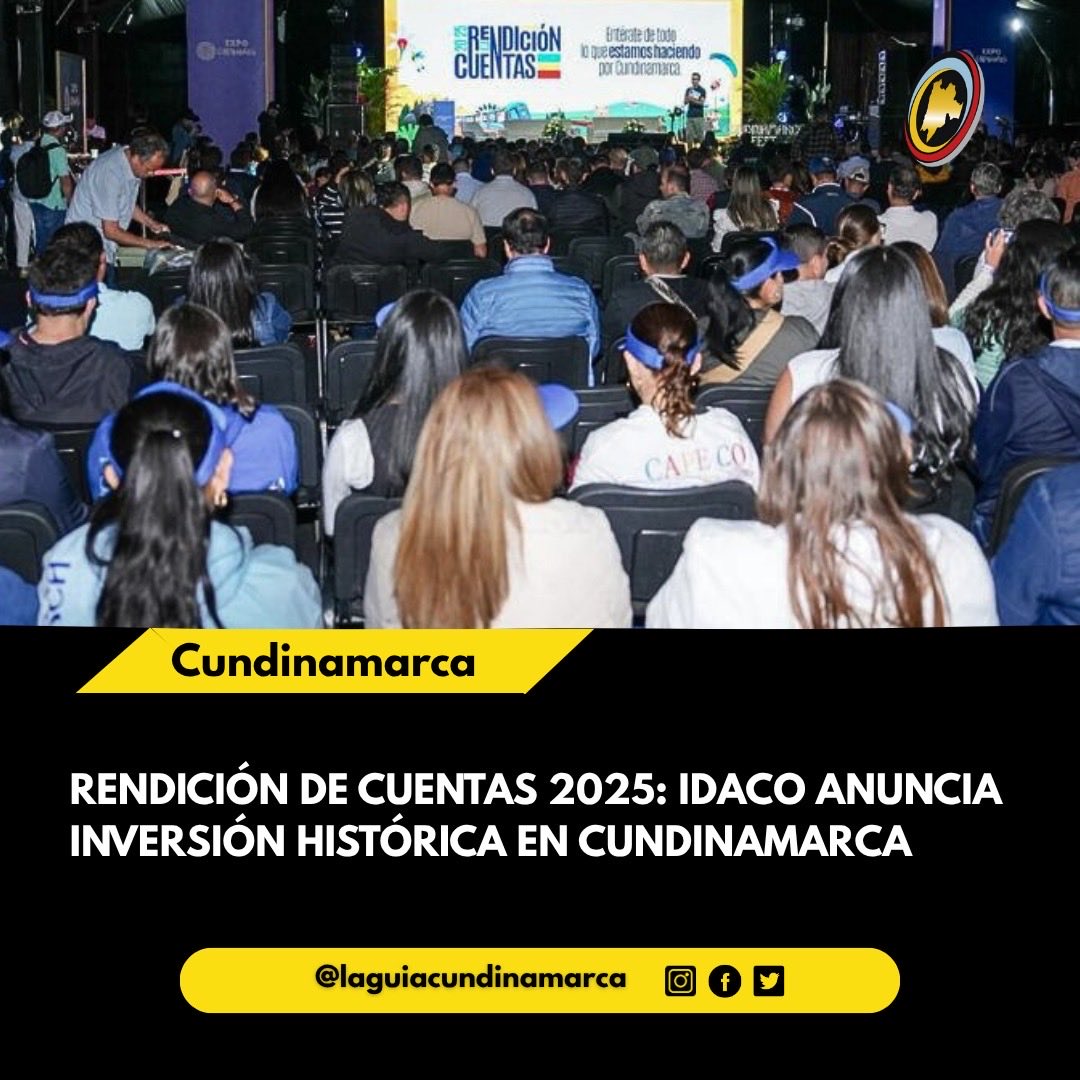 LGCundinamarca's tweet photo. El IDACO presentó su Rendición de Cuentas 2025, destacando una inversión histórica de $120 mil millones en obras y programas que fortalecen el tejido social en Cundinamarca.
📣 Sigue más noticias en La Guía Cundinamarca:
https://t.co/uQKPtDGyzy
#LGC #IDACO #JCBComunicador https://t.co/ppqRCGeP3n