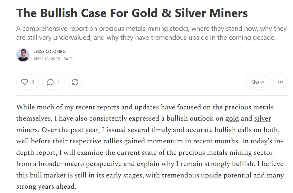 TheBubbleBubble's tweet image. Read my detailed report here—

The Bullish Case For Gold &amp;amp; Silver Miners:

thebubblebubble.substack.com/p/the-bullish-…