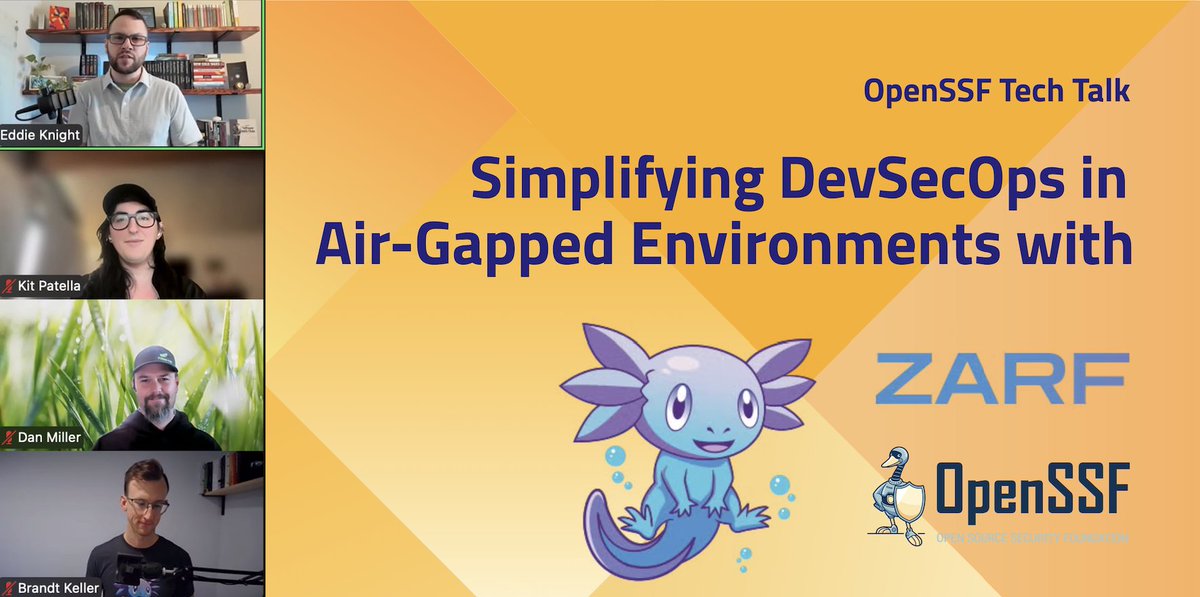 openssf's tweet image. 🗣️ Our newest Zarf Tech Talk recap is live! 📹

This Tech Talkbrought together experts from Sonatype, Defense Unicorns, and Boeing to break down one of the biggest challenges in secure software delivery: operating in disconnected or restricted environments.

#Zarf #DevSecOps