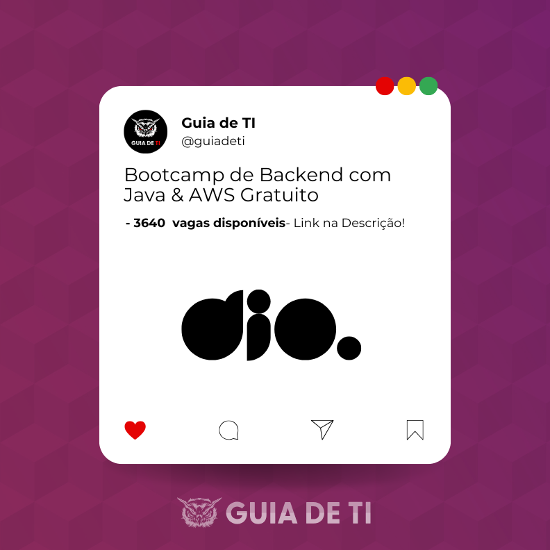 guiadeti's tweet image. Bootcamp de Backend com Java &amp;amp; AWS Gratuito da DIO + CI&amp;amp;T

guiadeti.com.br/noticias/bootc…

Domine Java, Spring Boot e AWS no Bootcamp gratuito da DIO + CI&amp;amp;T e prepare-se para atuar como desenvolvedor backend em sistemas escaláveis.