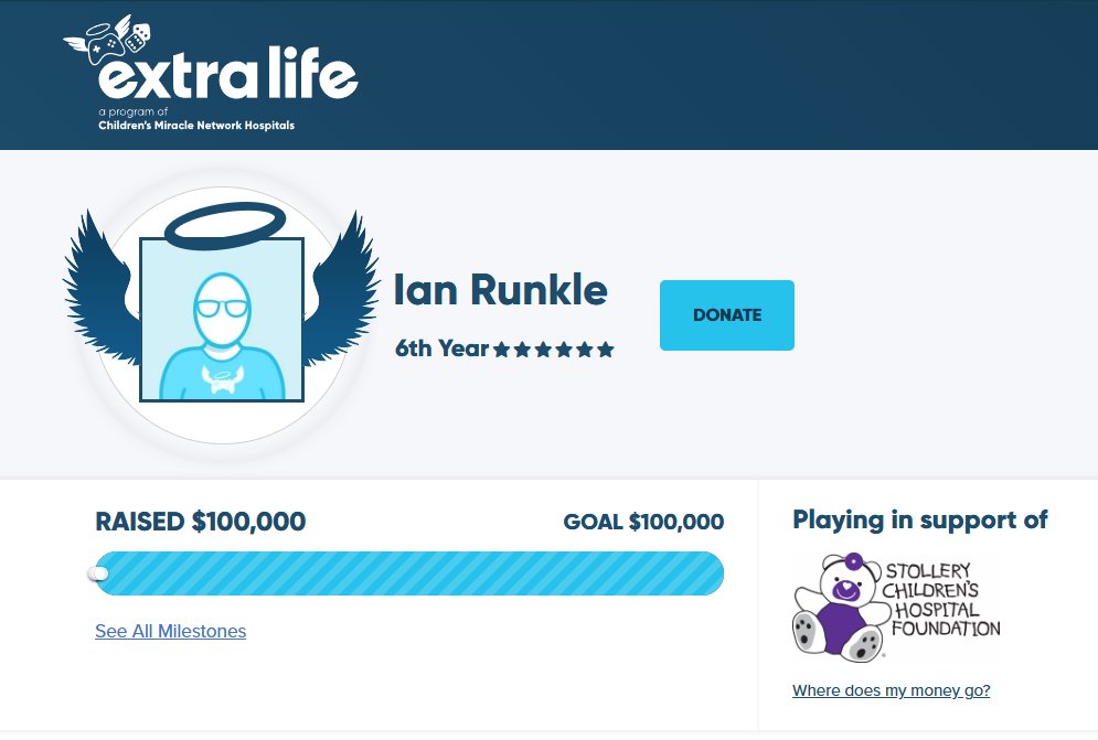 BOOM!!

Ian made it!

100k to Stollery Childrens Hospital!