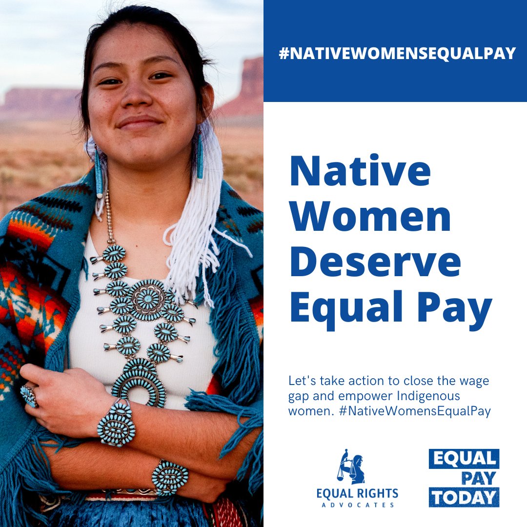 CLASP_DC's tweet image. Native women earn 53 cents for every dollar a white man makes.

That means Native women have to work almost twice as long to earn the same pay.

#NativeWomensEqualPay #EquityForNativeWomen