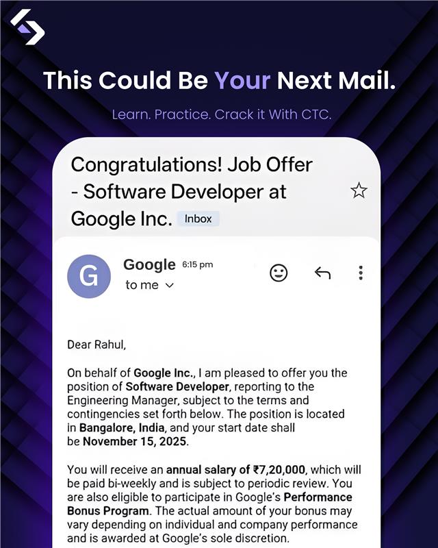 crackthecampus_'s tweet image. Your dream job is closer than you think.
Learn the skills, practice the right way, and crack top job offers with CrackTheCampus.

Start for free 👉 crackthecampus.com

#CrackTheCampus #PlacementPrep #TechCareers #placementsuccess