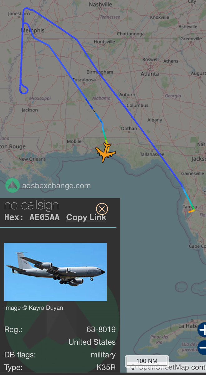 r4streando's tweet image. #AE05AA | 63-8019 | K35R | BOLT(?)22 update.

Currently performing pattern work at Eglin AFB after having flown out to TN and MS.