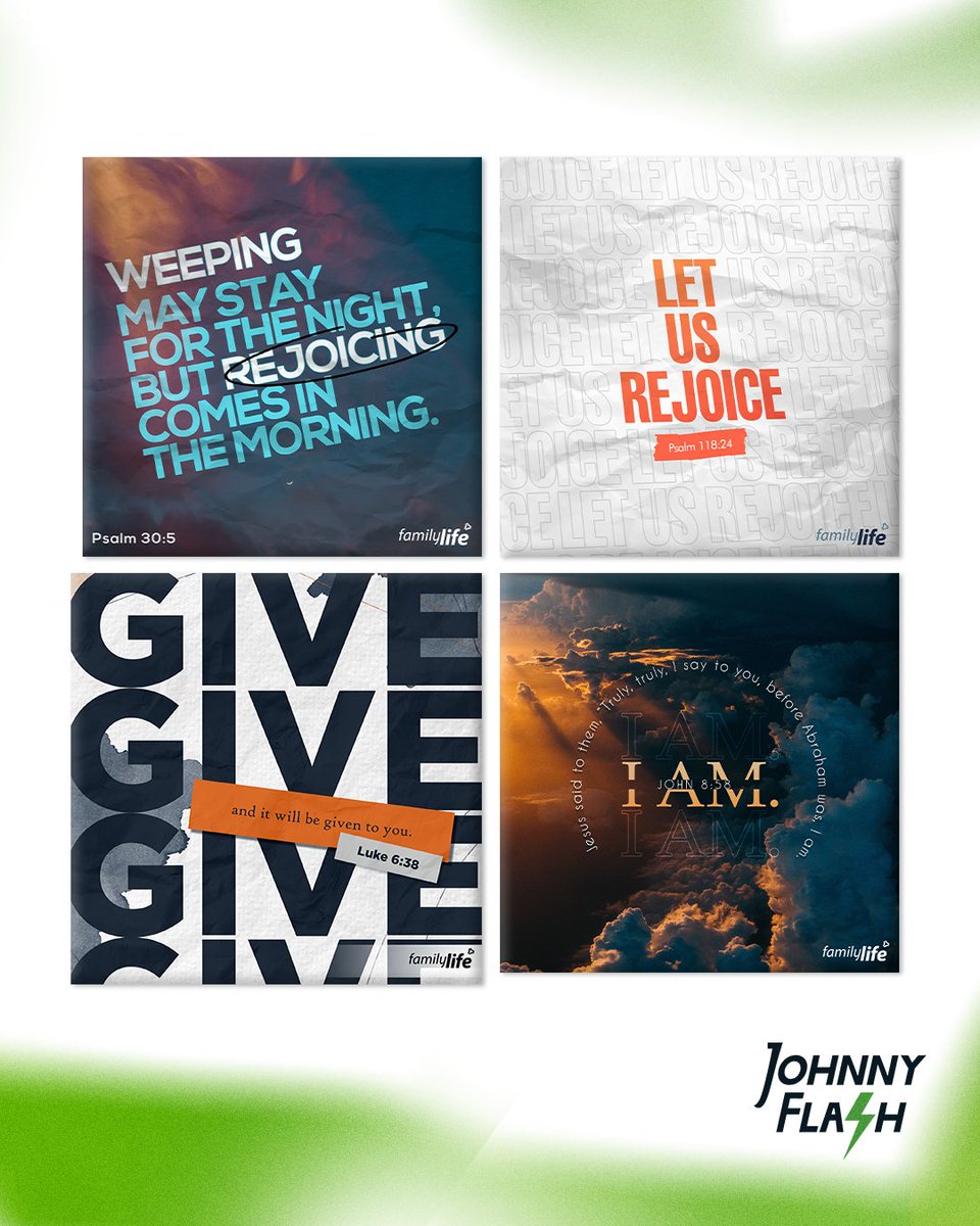 johnfalke's tweet image. Good design tells a story... great design drives results.

We helped FamilyLife unify their brand visuals across campaigns, social, and events, raising $6M+ and creating 700+ graphics along the way.

#DesignWithPurpose #CreativeStrategy #JohnnyFlashProductions