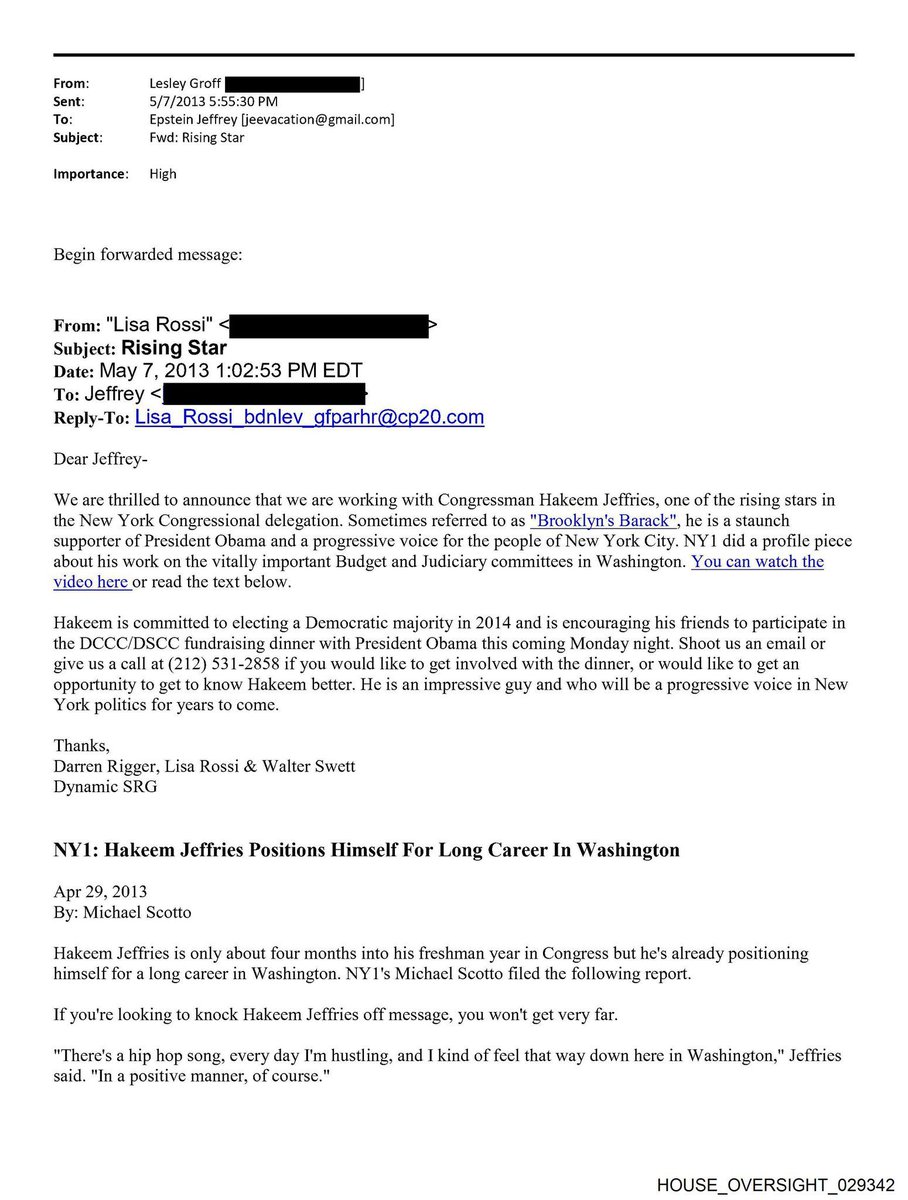 EricLDaugh's tweet image. 🚨 WOW! Democrats don&apos;t want you reading this email where Hakeem Jeffries&apos; team solicited campaign money from Jeffrey Epstein.

Yikes. What is Temu Obama hiding from the American people?

&quot;...is encouraging his FRIENDS to participate in [the] fundraising dinner.&quot;

&quot;TO: Jeffrey…