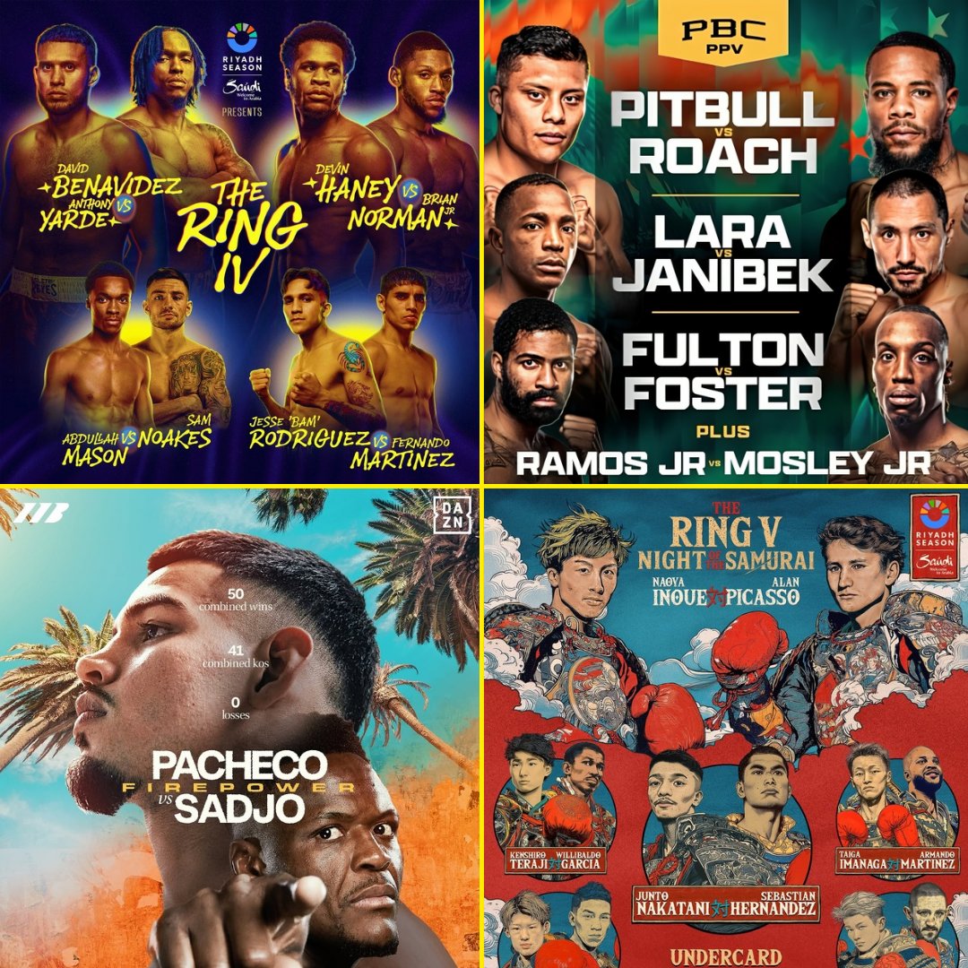🚨 MAJOR BOXING SCHEDULE TO END 2025:

1️⃣ Nov. 22 - David Benavidez 🆚 Anthony Yarde
2️⃣ Dec. 6 - Isaac Cruz 🆚 Lamont Roach
3️⃣ Dec. 13 - Diego Pacheco 🆚 Kevin Lele Sadjo
4️⃣ Dec. 27 - Naoya Inoue 🆚 David Picasso