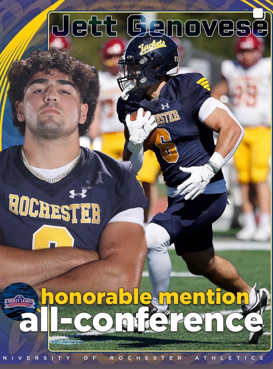 LinersFootball's tweet image. Congratulations to former Stateliner @GenoveseJett making a huge impact his freshman year at the University of Rochester!!!