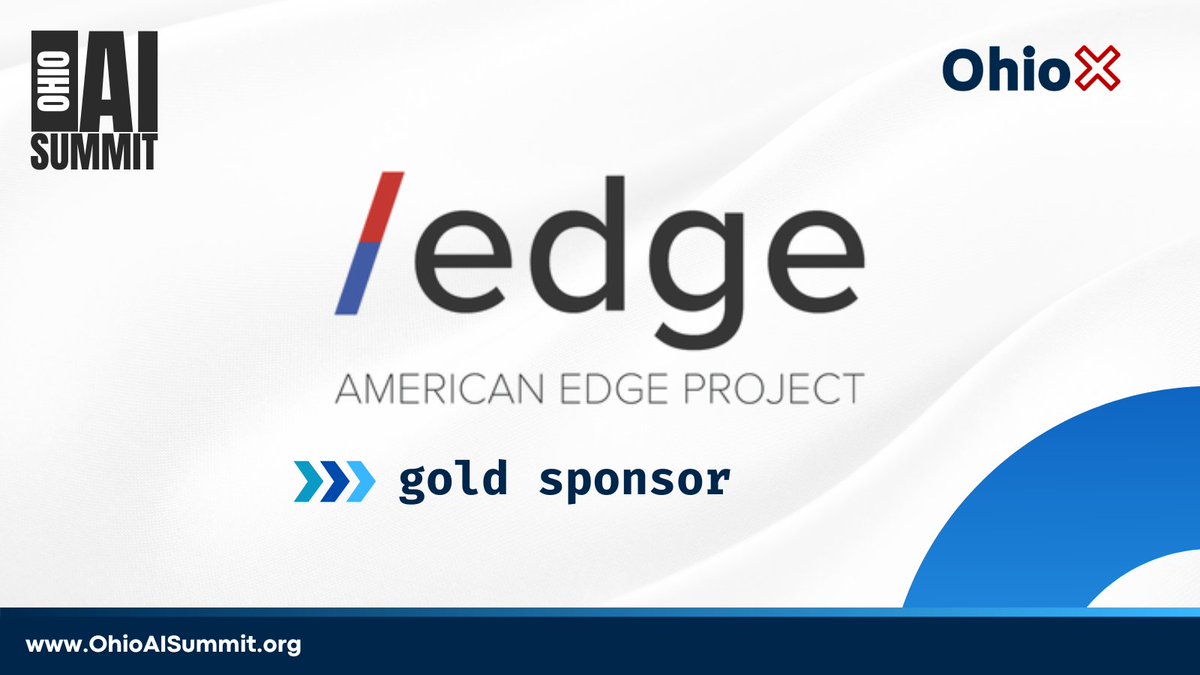 Thank you to <a href="/americanedge/">American Edge Project</a> for being a Gold sponsor of tomorrow’s sold out Ohio AI Summit.

More than 400+ leaders are coming together to explore real AI applications that highlight Ohio’s role in advancing American innovation leadership.

ohioaisummit.org